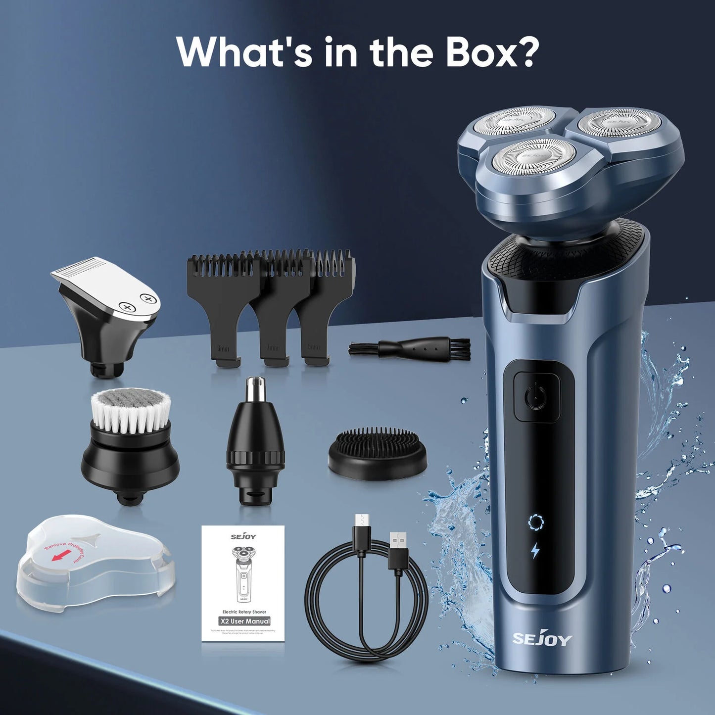 3-in-1 Electric Shaver – Beard, Nose & Razor Trimmer Waterproof