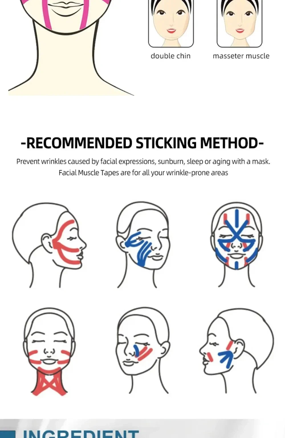 2.5CM x 5M Kinesiology Tape – V-Line Face & Neck Wrinkle Remover