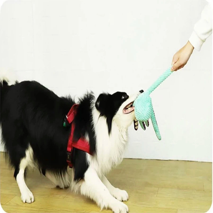 Plush Octopus Dog Toy – Interactive Squeaky & Tear-Resistant Chew Toy