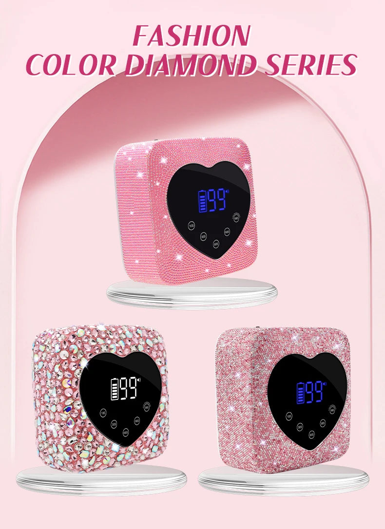 72W Cordless UV Nail Lamp – Rechargeable Dryer with 5 Timers