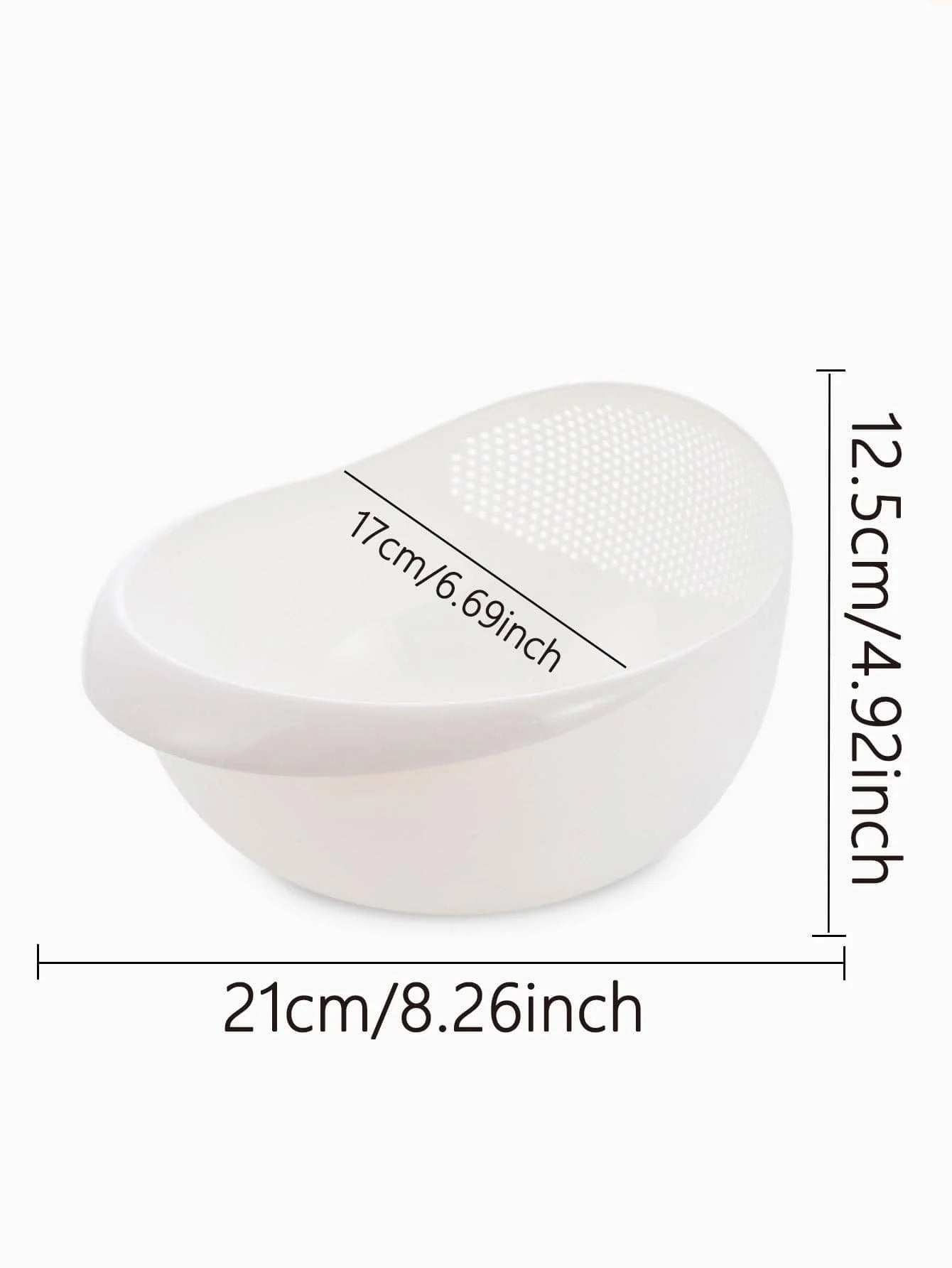 Multi-Use Rice Washing Colander Bowl with Handle – Kitchen Organizer