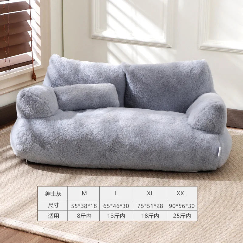 Plush Cat & Dog Bed – Washable, Warm, Cozy Pet Nest Sofa