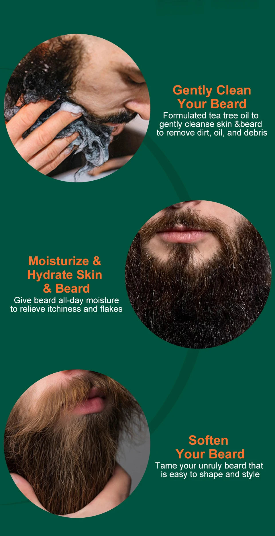 Beard Growth Kit for Men – Oil, Shampoo & Moustache Care Set