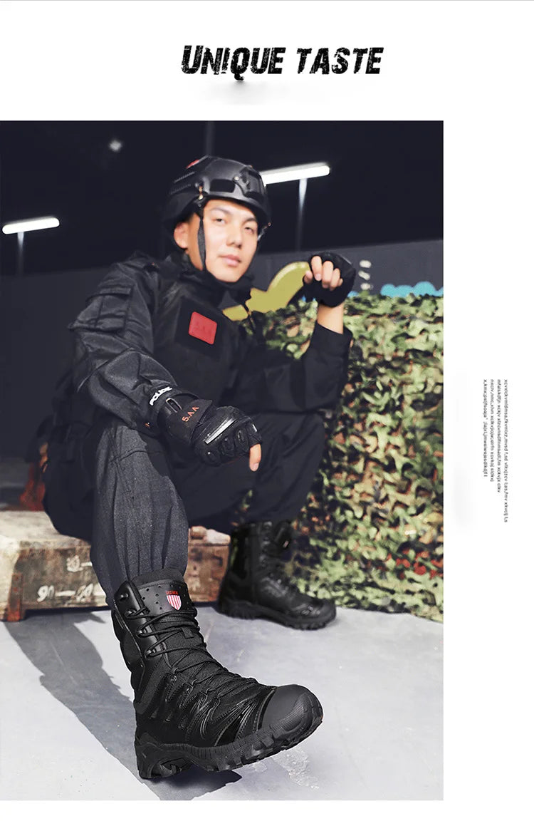 Special Forces Desert Combat Tactical Men's Tall Boots