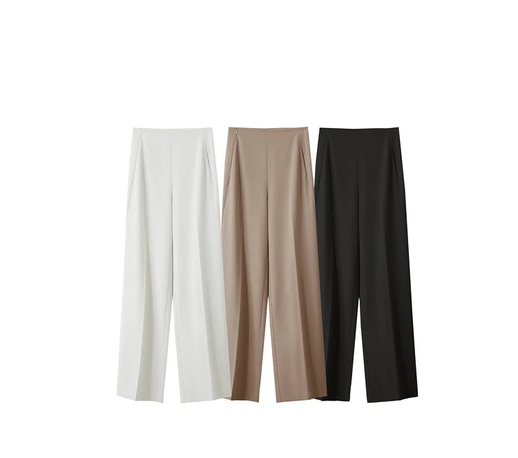 Women’s Wide-Legged Casual Pants – Summer Straight Full-Length Trousers