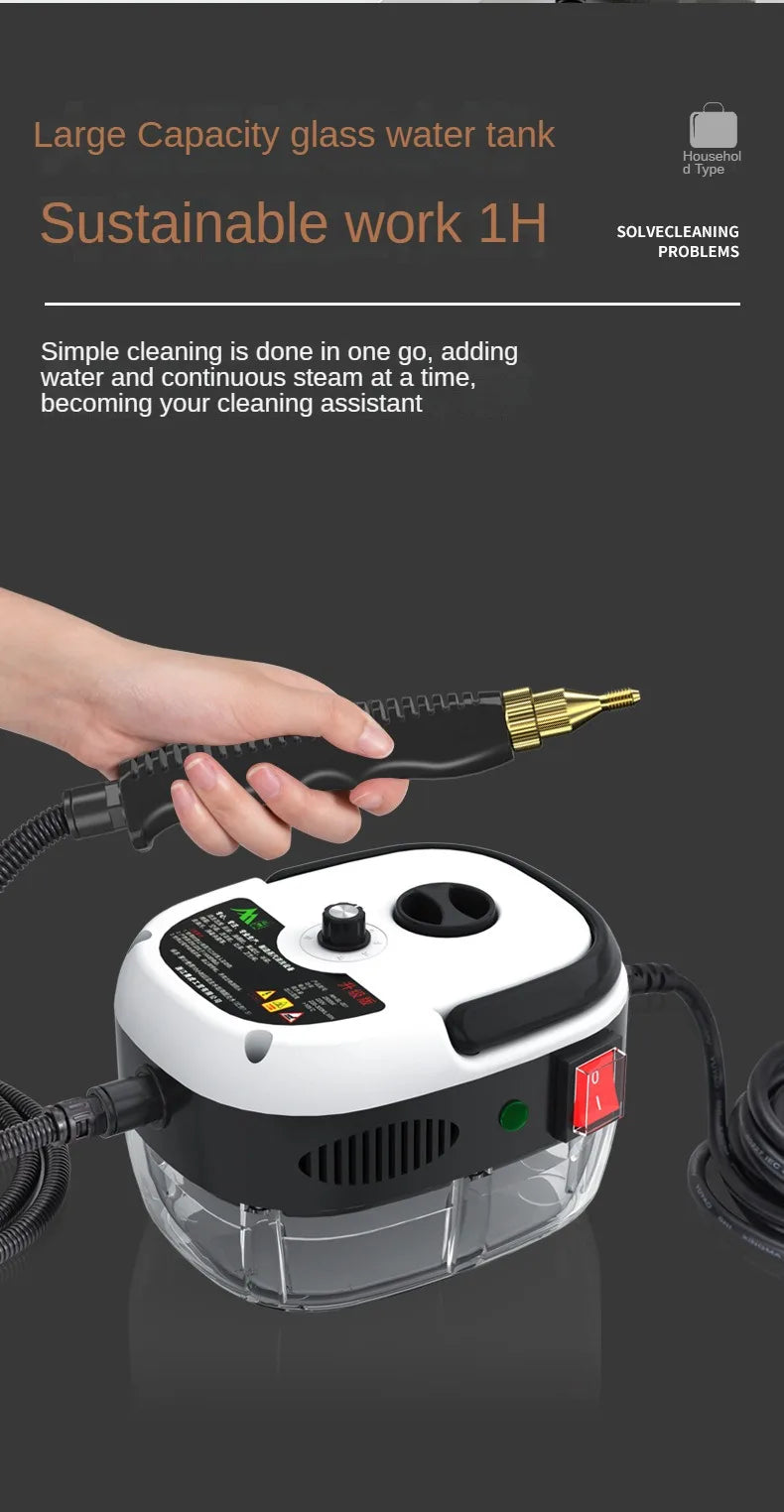 High Temp Steam Cleaner–Home & Car Steaming Device with 110V/220V Plug