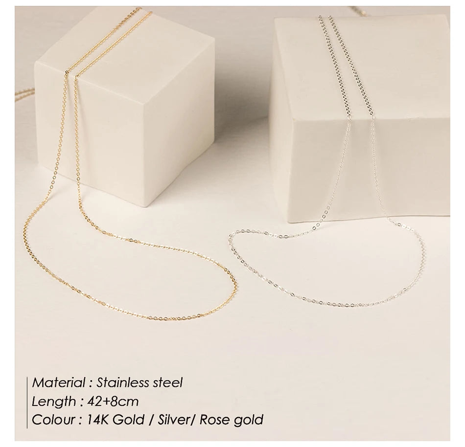 Fine Gold Color Stainless Steel Chain Necklace – Short & Long Styles