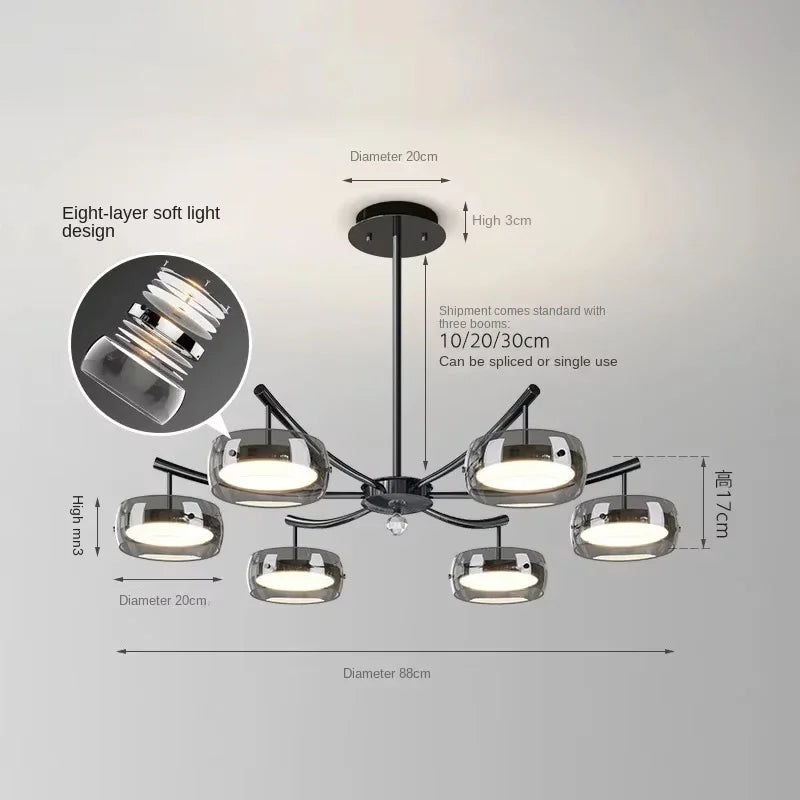 Cartmela Modern LED Glass Pendant Light