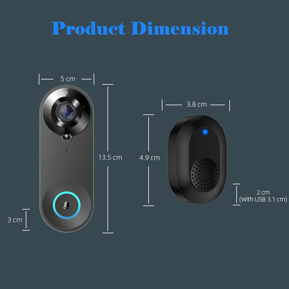 Cartmela 1080P WiFi Smart Video Doorbell | Wireless Home Security Camera