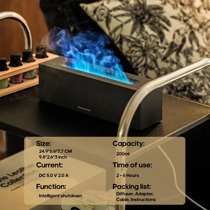 Flame LED Aroma Diffuser – Ultrasonic Cool Mist Humidifier