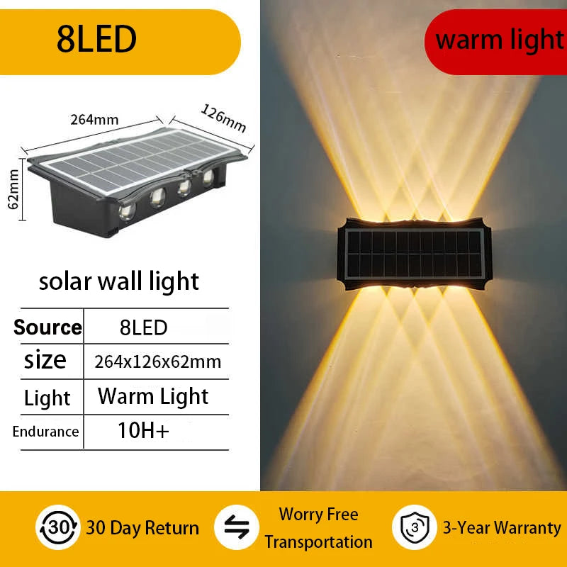 Solar LED Outdoor Wall Light – Waterproof Up & Down Lamp