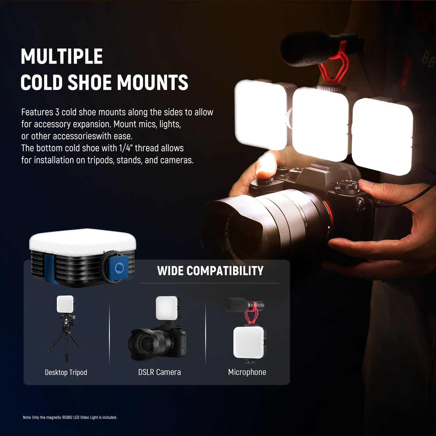 NEEWER RGB Magnetic RGB Video Light with APP Control – 360° LED Fill Light for Photography & Vlogging