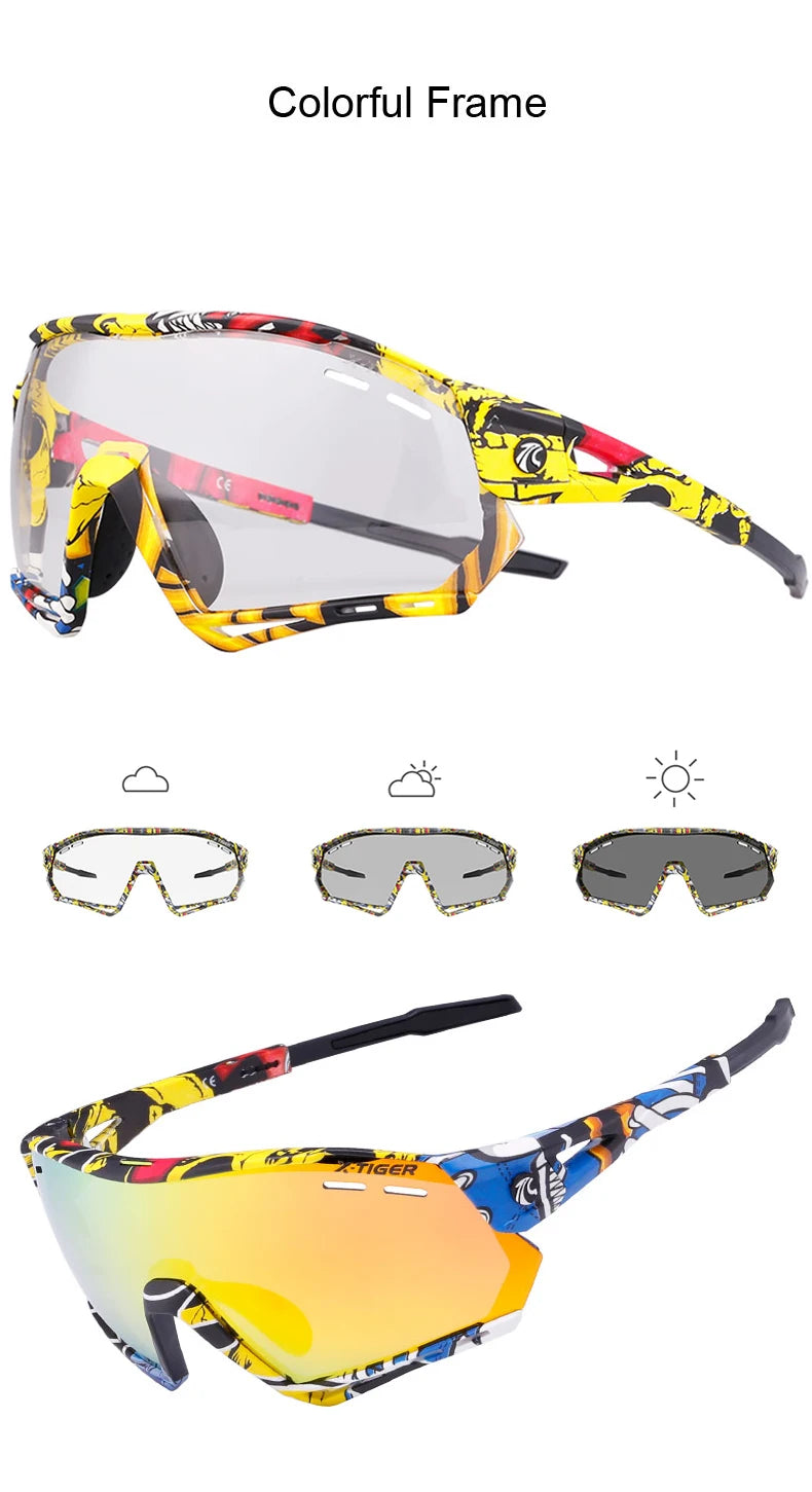5-Lens Polarized Cycling Glasses – UV Protection Sports Eyewear