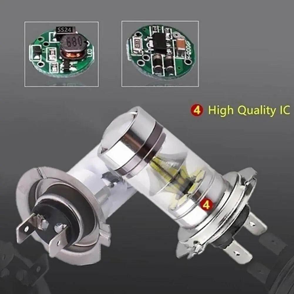100W H4 H7 LED Headlight Bulbs – 6000K Bright Fog & Driving Lights
