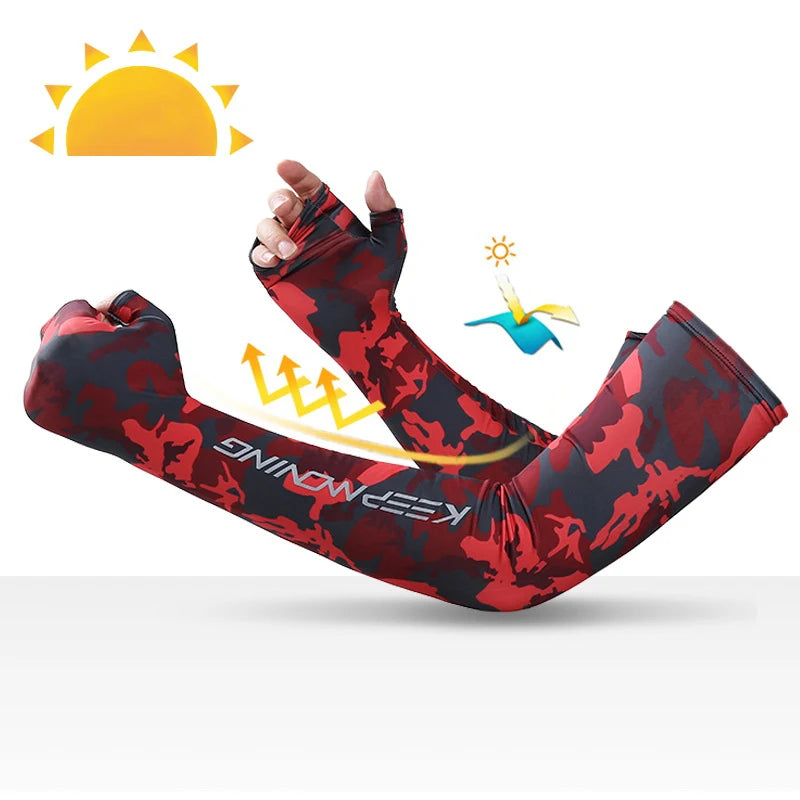 Ice Silk Arm Sleeves –UV Sun Protection for Men & Women Outdoor Sports