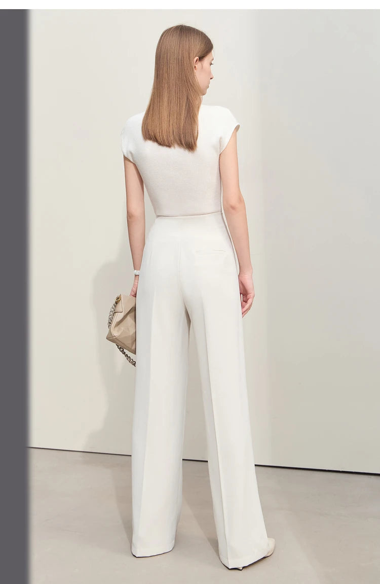 Women’s Wide-Legged Casual Pants – Summer Straight Full-Length Trousers
