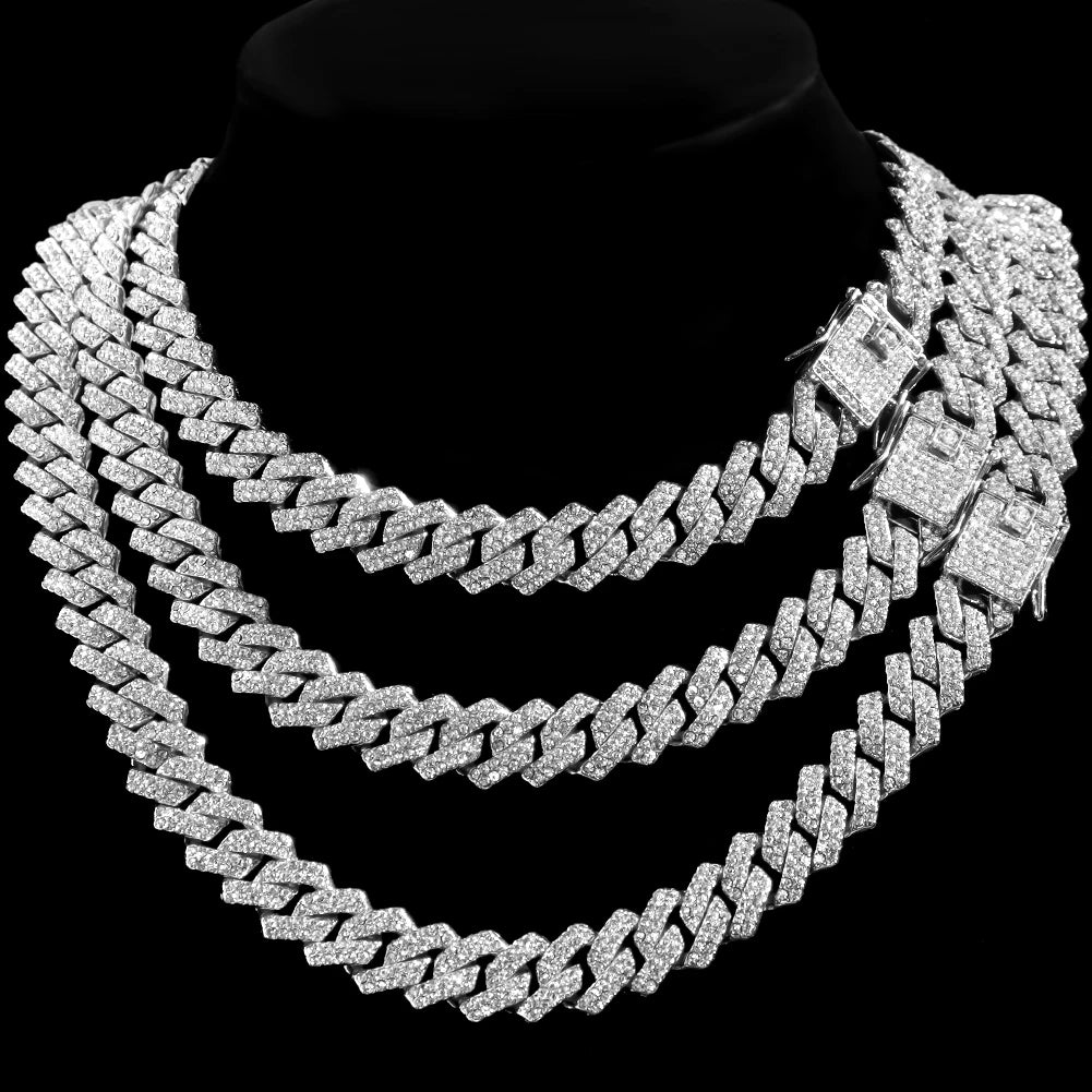 Hip Hop Iced Out Cuban Link Chain Necklace – Gold & Silver Men’s Gift