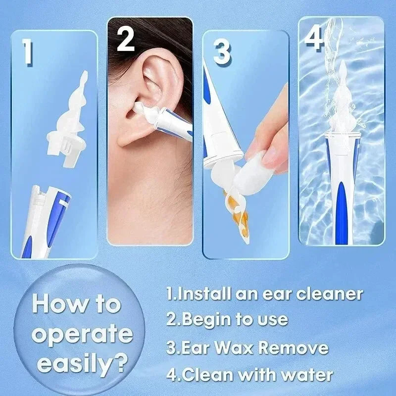 Soft Silicone Ear Wax Remover Tool with 16 Replacement Tips
