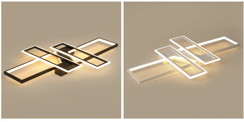 Modern Rectangle LED Ceiling Light – Creative Living Room Fixture