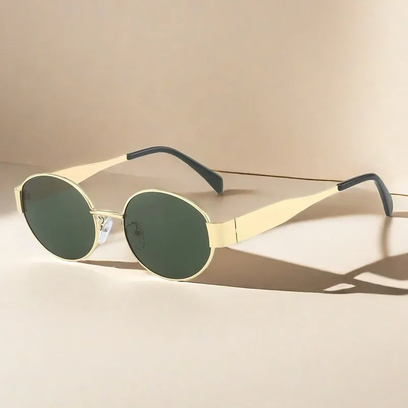 Vintage Oval Metal Sunglasses – Fashion UV Protection Eyewear