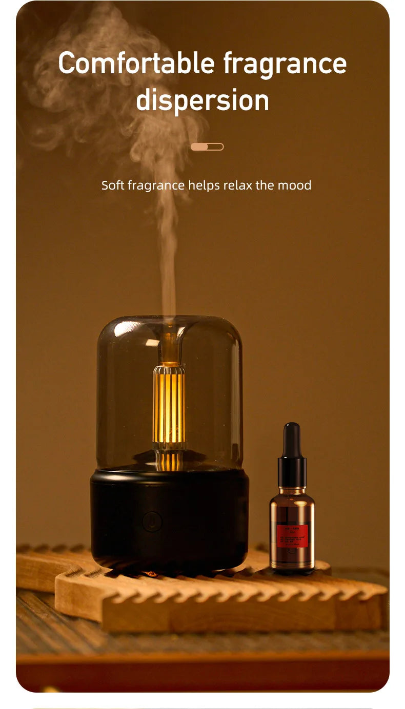 Mini USB Aroma Diffuser – LED Night Light & Desktop Humidifier