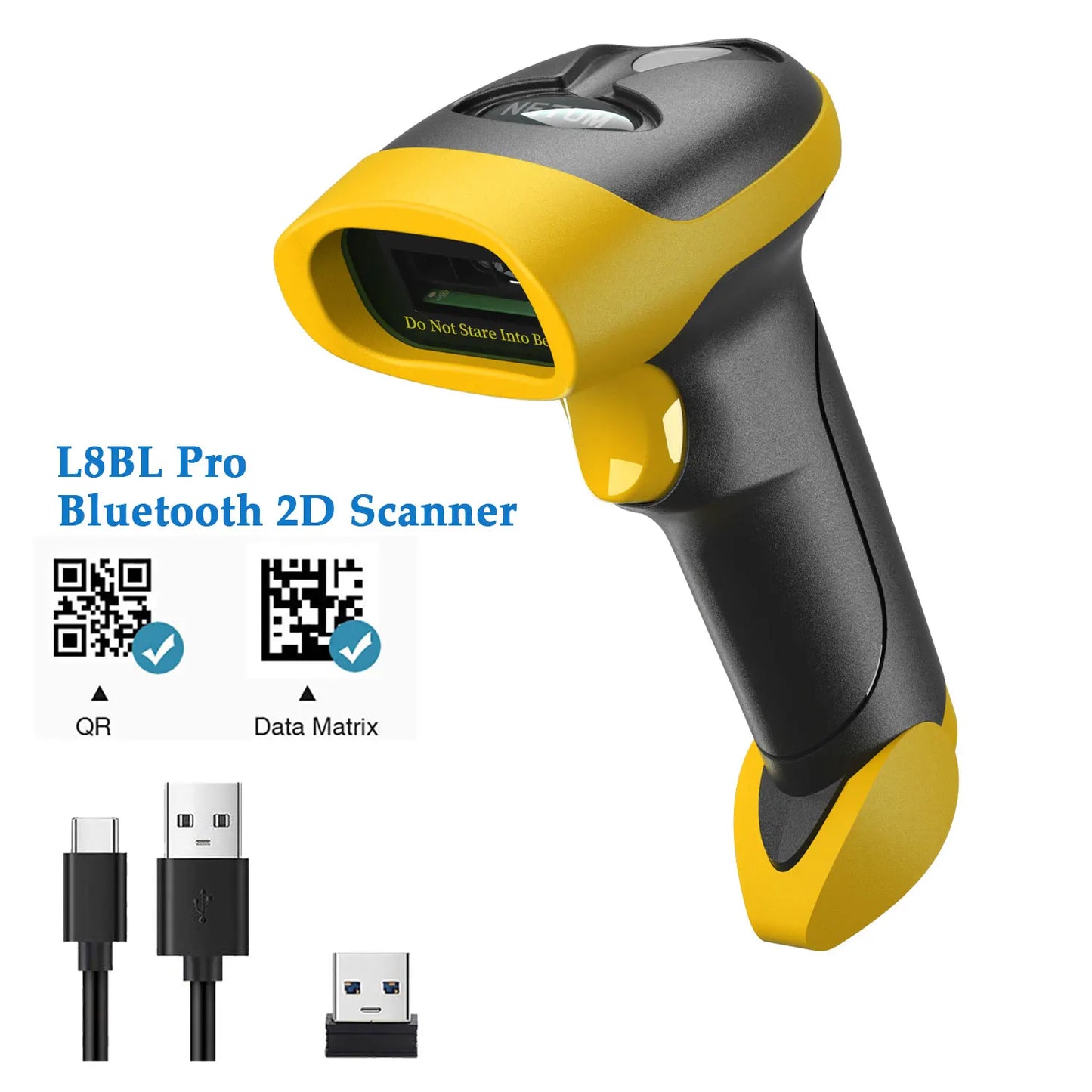 Wireless Handheld Barcode Scanner & Bluetooth 1D/2D QR Reader