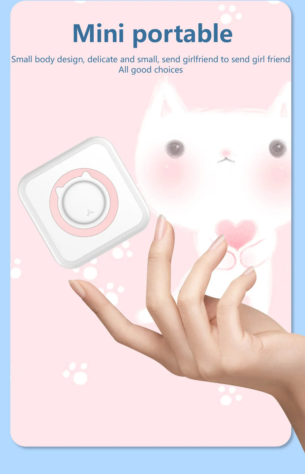 Mini Bluetooth Label Printer – Portable Error Note Photo Printer