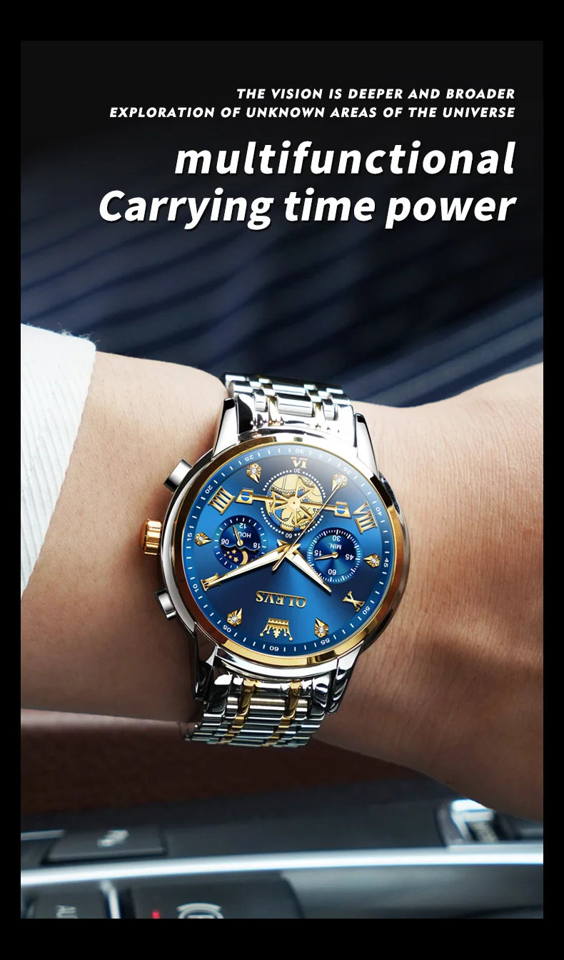 Cartmela 2856 Men’s Quartz Watch – Skeleton Flywheel Chronograph