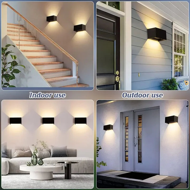 Waterproof Aluminum LED Wall Lamp – 12W/24W Indoor Outdoor Light
