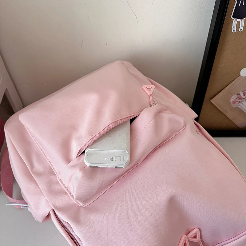 Women’s Waterproof Nylon Backpack – Simple School & Travel Bag