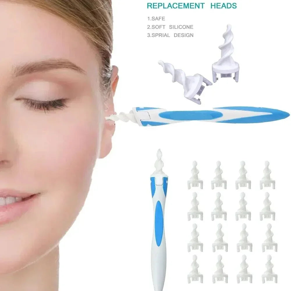 Soft Silicone Ear Wax Remover Tool with 16 Replacement Tips