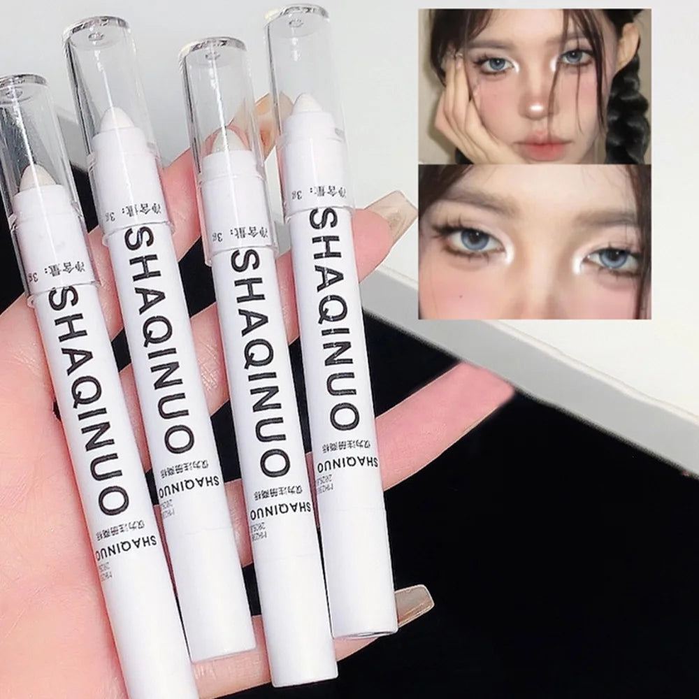 Matte Eyeshadow Stick & White Eyeliner–Shimmer Silver Highlighter Pen