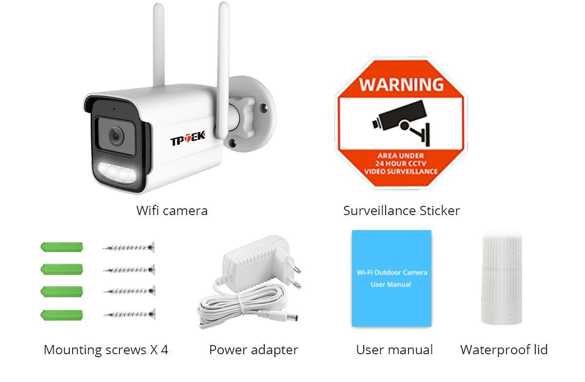 8MP 4K WiFi Wireless Outdoor IP Camera – AI Human Detection CCTV