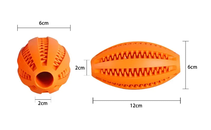 Dog Chew Toy Ball – Tough Rubber Teeth Cleaning Snack Ball
