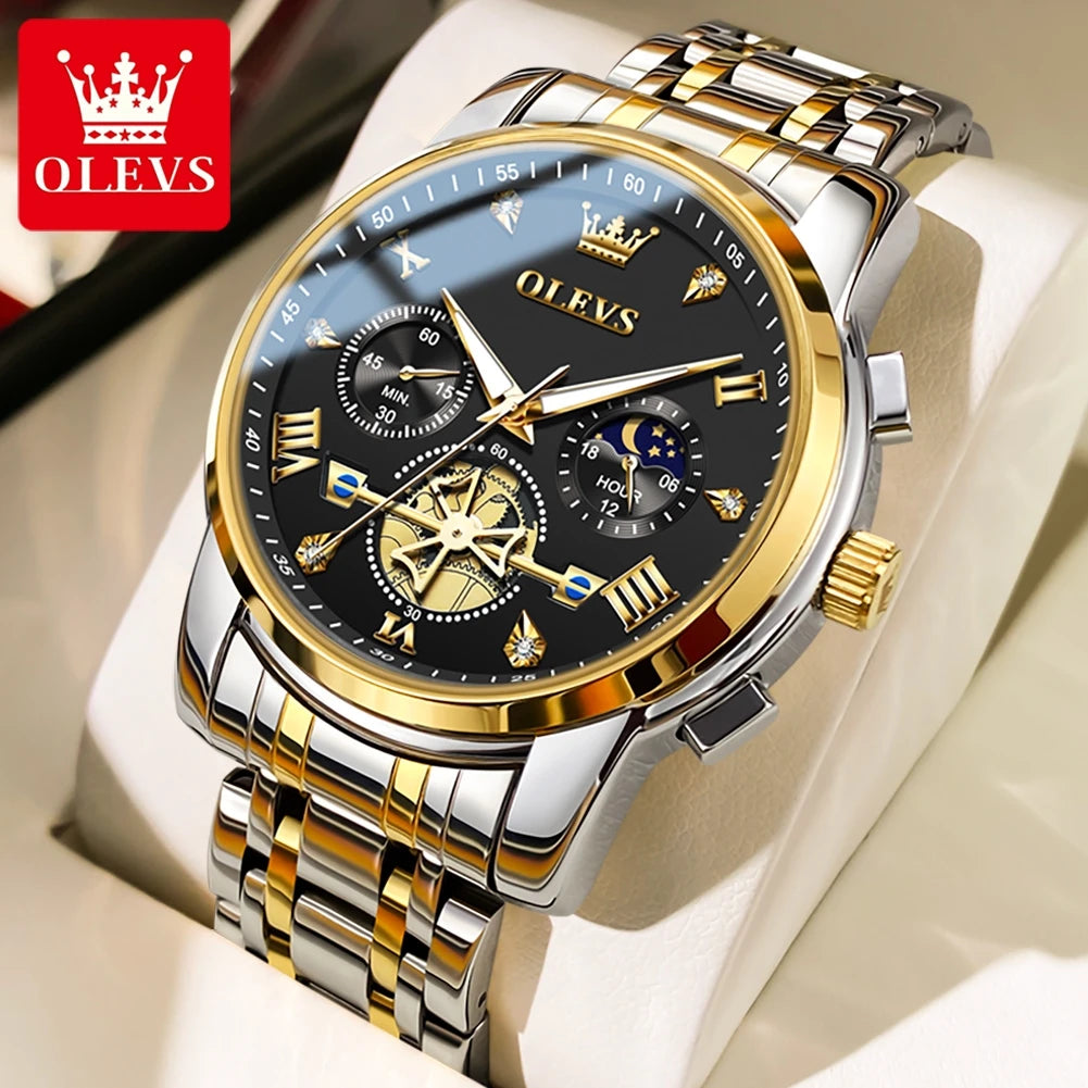 Cartmela 2856 Men’s Quartz Watch – Skeleton Flywheel Chronograph
