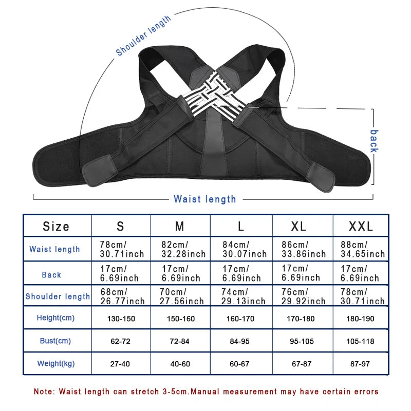 Adjustable Back Brace Posture Corrector for Men & Women Support
