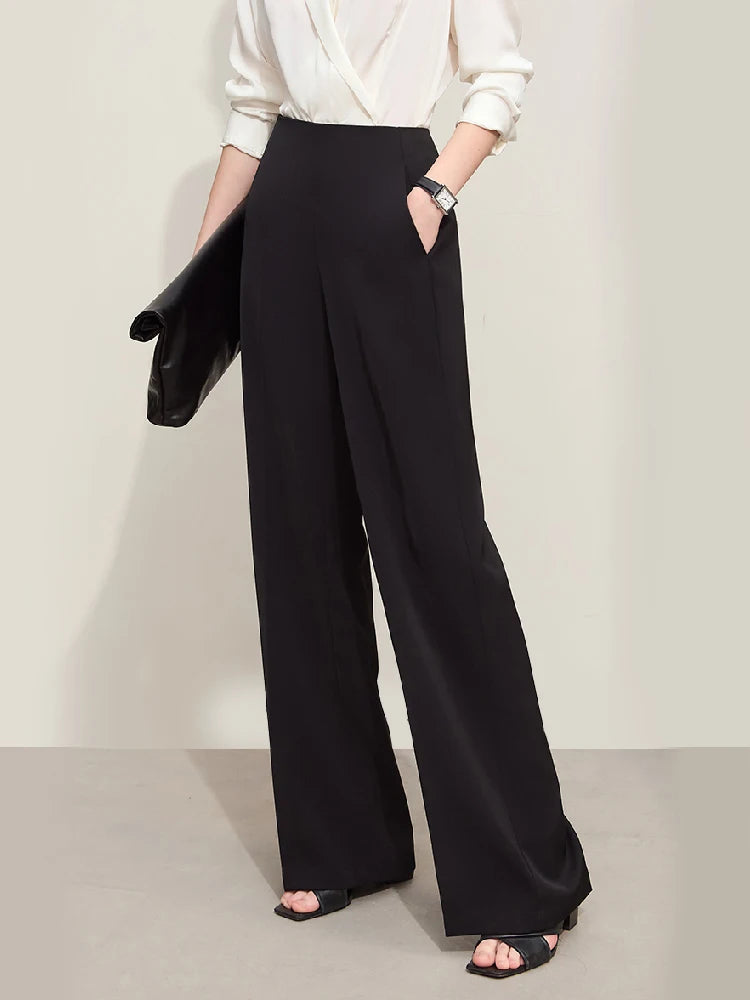 Women’s Wide-Legged Casual Pants – Summer Straight Full-Length Trousers