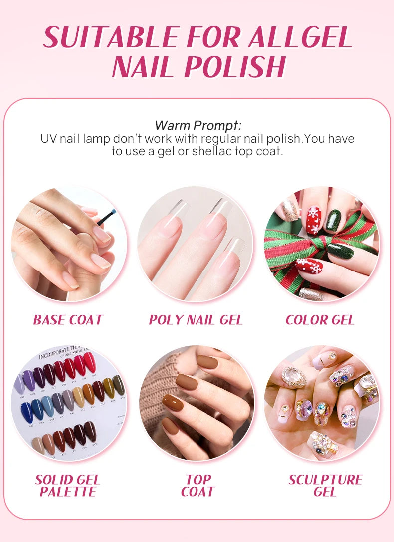 72W Cordless UV Nail Lamp – Rechargeable Dryer with 5 Timers