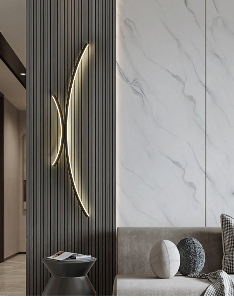 Cartmela Nordic Black & Gold LED Wall Lamp
