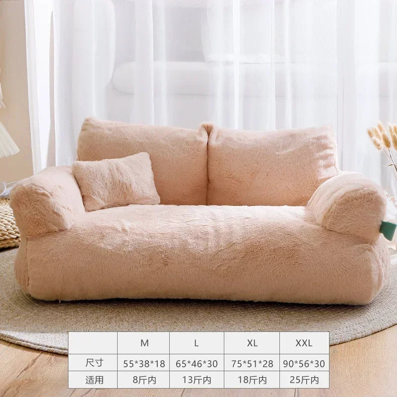 Plush Cat & Dog Bed – Washable, Warm, Cozy Pet Nest Sofa