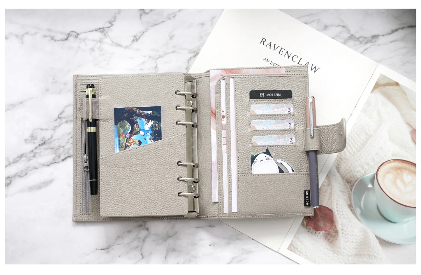 Personal Size Planner – 30mm Rings, Genuine Pebbled Grain Leather