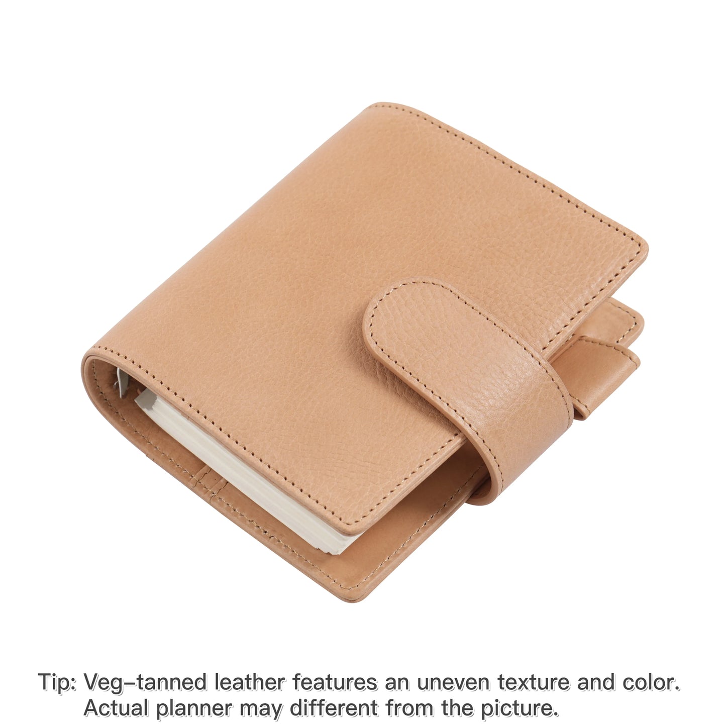 Pocket/A7 Ring Planner – 25mm Vegetable Tanned Leather Organizer