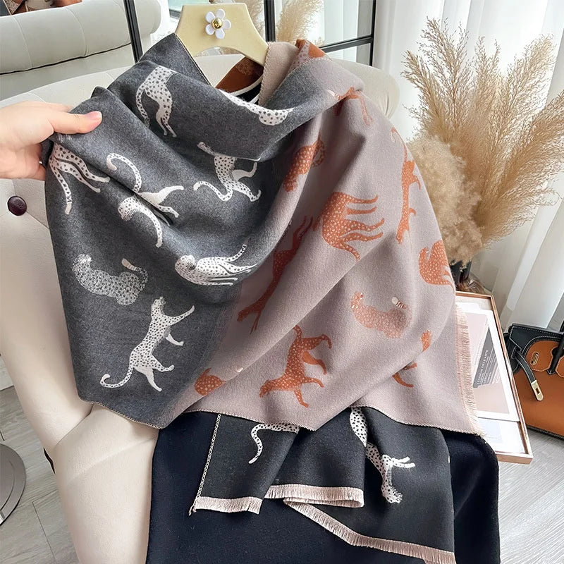 2024 Luxury Cashmere Travel Poncho – Warm Blanket Shawl Wrap