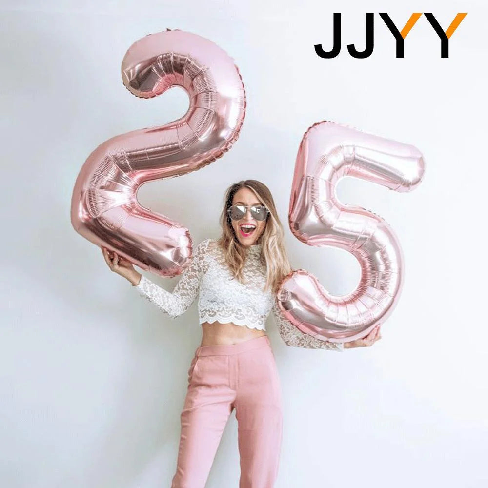 32" Foil Number Balloons 0–9 – Birthday & Party Decorations