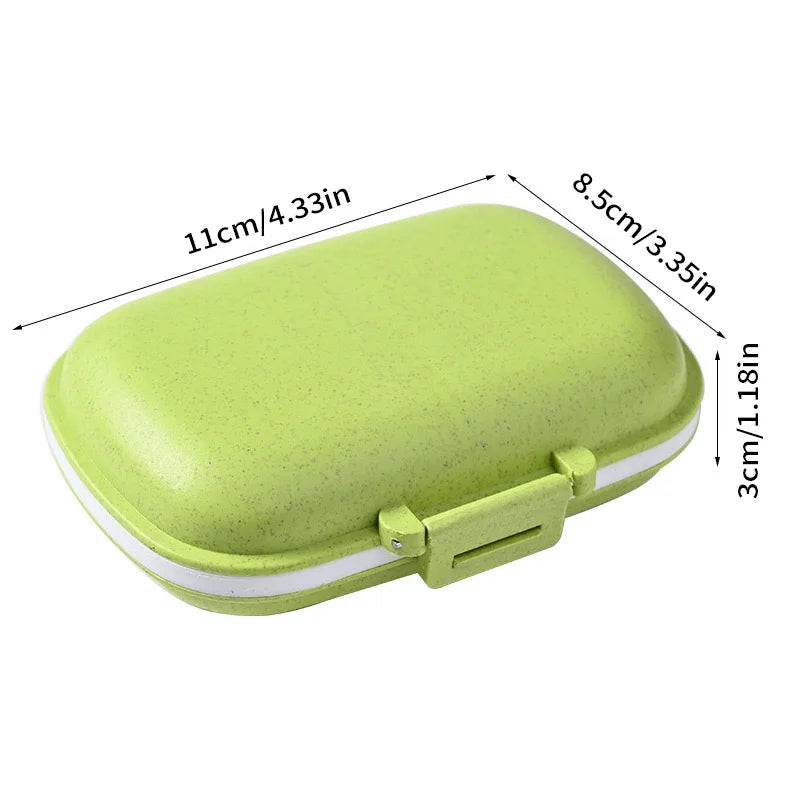 8-Grid Pill Organizer Box – Travel Medicine Storage with Seal Ring