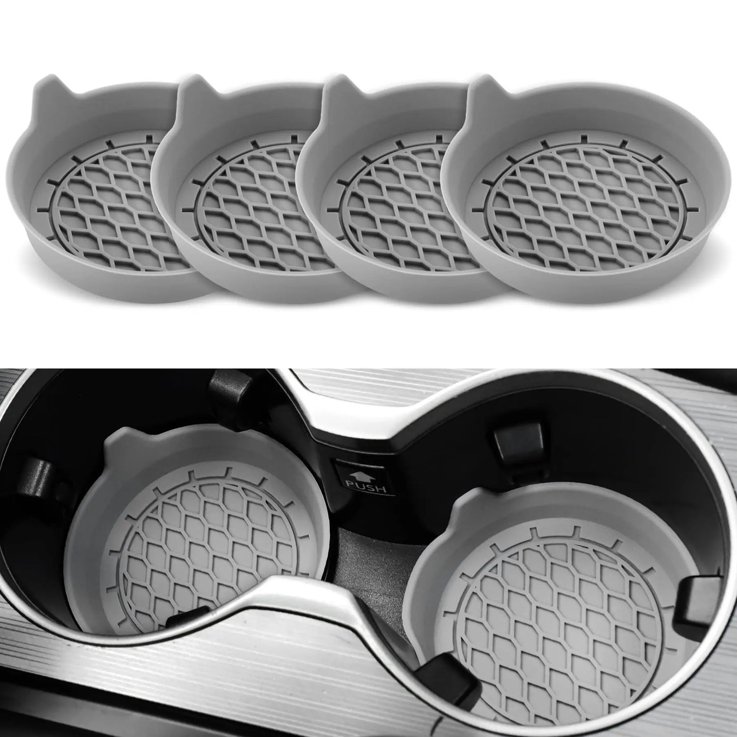 2/4pcs Silicone Car Cup Holder Coasters – Non-Slip & Universal Fit