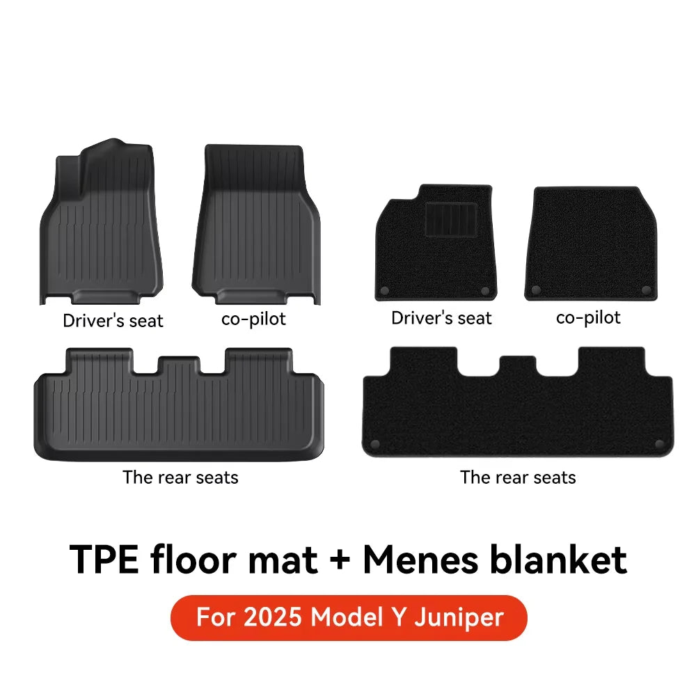 2025 Model Y Floor Mat Set – Waterproof TPE Trunk & Liner Mats
