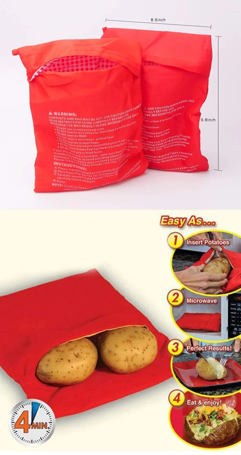 Microwave Potato Cooker Bag – Reusable Baked Potato Pouch