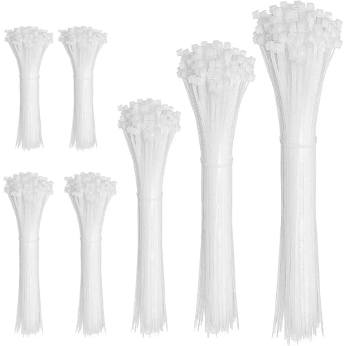 600PCS Nylon Cable Ties Set – Self-Locking Wire Zip Ties (4–12")