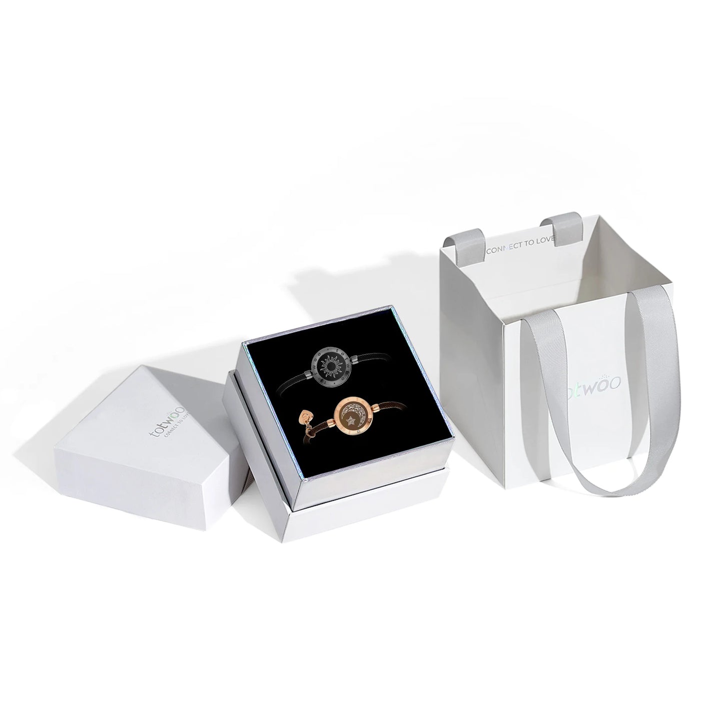 Long Distance Touch Bracelets – Sun & Moon Light-Up Couples Gift